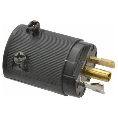 Main product image of 2P 3 Wire 15A Industrial Locking Plug, ML-2P, 125V, Black, HBL7594V