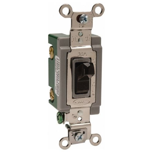 Main product image of 2 Pole, 120 to 277 VAC, 30 Amp, Industrial Grade Toggle Wall Switch, Brown, HBL3032