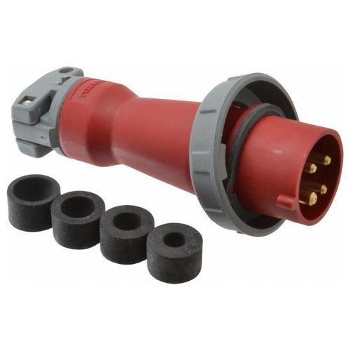 Main product image of 4 Pin, Pin & Sleeve Male Plug, 3 Pole, 20A, 480v, Red, HBL420P7W