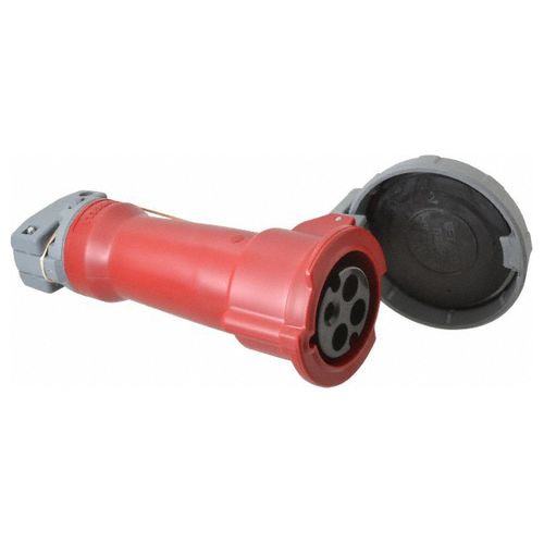 Main product image of 4 Pin Female Pin and Sleeve Connector, 3 Pole, 30A, 480v, Red, HBL430C7W