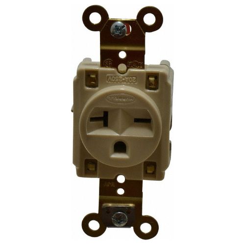 Main product image of Straight Blade Single Receptacle, NEMA 6-20R, 20 Amps, Self-Grounding, HBL5461I