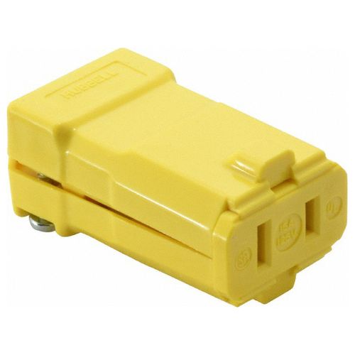 Main product image of 15A Straight Blade Connector 1-15R, 125 VAC, Yellow, HBL5869VY