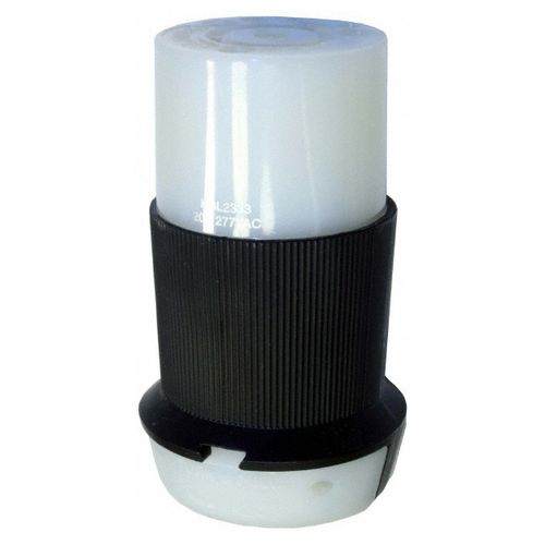 Main product image of 2P 3 Wire 20A Industrial Locking Plug, L7-20R, 277V, Black & White, HBL2333