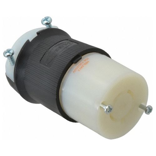 Main product image of 3P 20A Industrial Locking Plug, L14-20R, 125 & 250V, Black & White, HBL2413