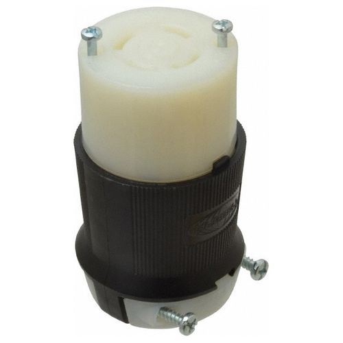 Main product image of 3P 30A Industrial Locking Connector, L16-30R, 480V, Black & White, HBL2733