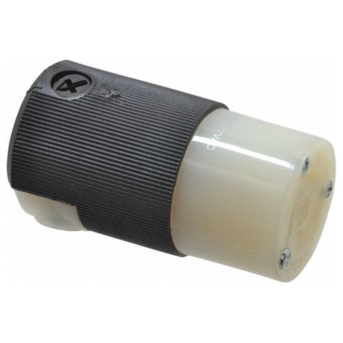 Main product image of 2P 3 Wire 15A Industrial Locking Connector, L7-15R, 277V, Black & White, HBL4779C