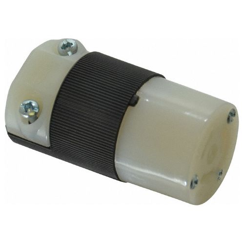 Main product image of 2P 3 Wire 15A Industrial Locking Connector, L6-15R, 250V, Black & White, HBL4579C