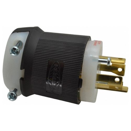 Main product image of 3P 30A Industrial Locking Plug, L16-30P, 480V, Black & White, HBL2731