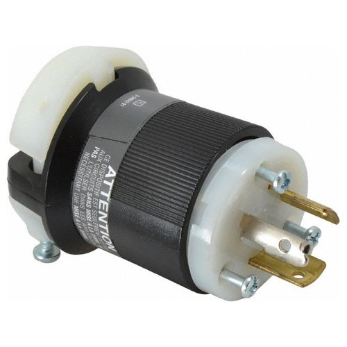 Main product image of 3P 20A Industrial Locking Plug, Non-NEMA, 125 & 250V, Black & White, HBL9965C
