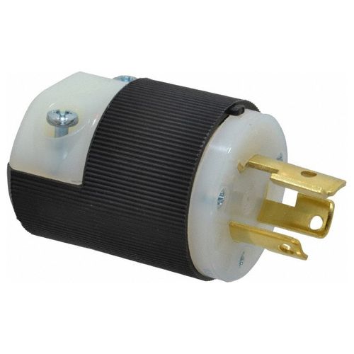 Main product image of 2P 3 Wire 15A Industrial Locking Plug, L6-15P, 250V, Black & White, HBL4570C