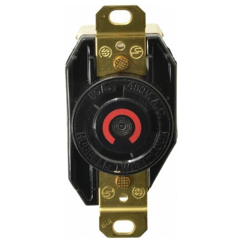 Main product image of 2P 3 Wire 480 VAC, 30 Amp, L8-30R NEMA, Self Grounding Receptacle, Black, HBL2640