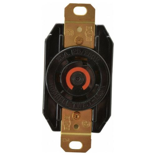 Main product image of 125/250 VAC, 30 Amp, L14-30R NEMA, Self Grounding Receptacle, Black, HBL2710