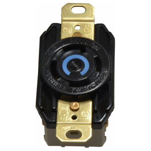 Main product image of 250 VAC, 30 Amp, L15-30R NEMA, Self Grounding Receptacle, Black, HBL2720