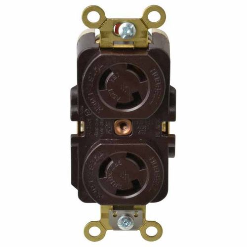 Main product image of 2P 3 Wire 125 VAC, 15A, L5-15R NEMA, Self Grounding Receptacle, Brown, HBL4700
