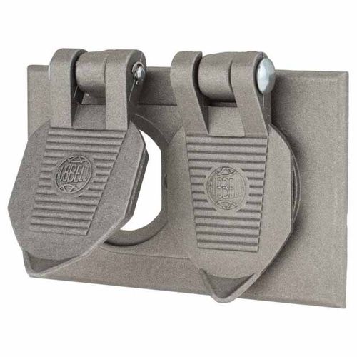 Main product image of 1 Gang Duplex Aluminum Weather Proof Electrical Box Cover for Standard Horizontal Box Mount, HBL5205WO
