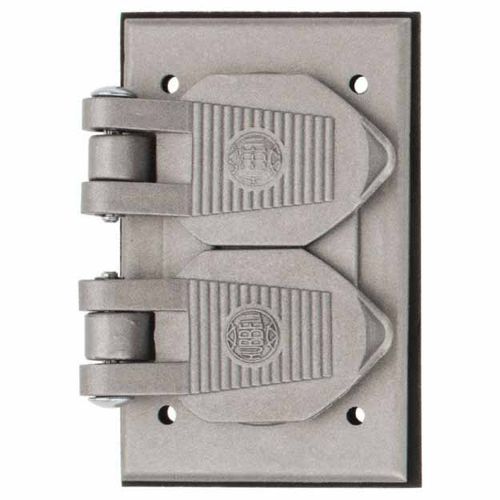Main product image of 1 Gang Duplex Aluminum Weather Proof Electrical Box Cover for FS/FD Box Mount, HBL5206WO