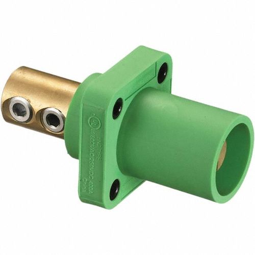 Main product image of Single Pole Male Connector, Set Screw , 400A, 250 VDC/600 VAC, AWG 4, Green, HBLMRGN