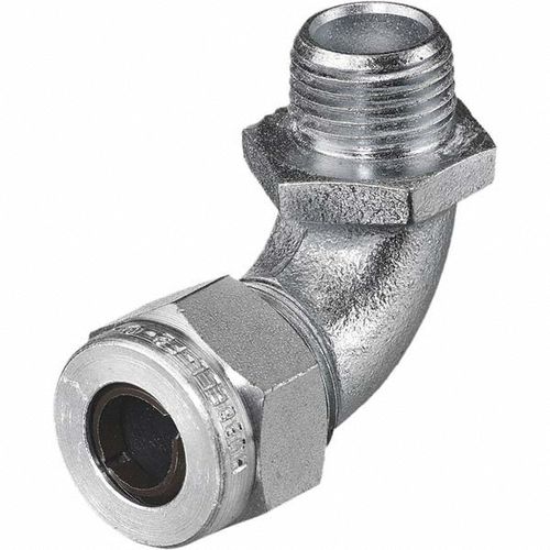 Main product image of 1/2" MNPT 0.5 to 0.63" Steel Liquid Tight Elbow Strain Relief Cord Grip, NHC1024ZP
