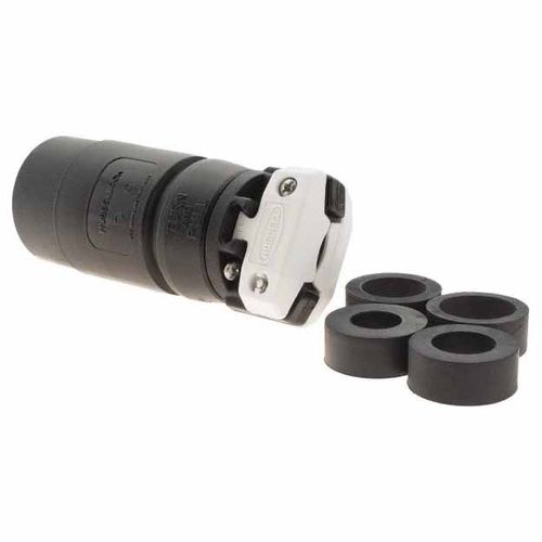 Main product image of 250 VDC, 600 VAC, 20/30 Amp, Non-NEMA Configuration, Industrial Grade, Self Grounding Receptacle, Black, HBL21414B