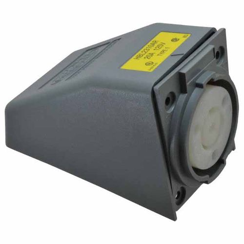 Main product image of 2P 3 Wire 125 VAC, 20 Amp, L5-20R NEMA, Self Grounding Angled Receptacle, HBL2310AR