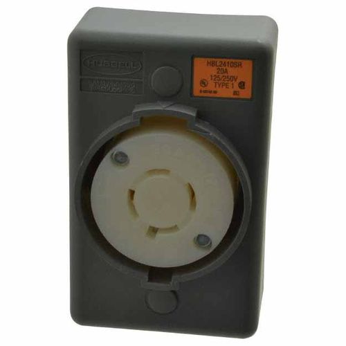 Main product image of 125/250 VAC, 20 Amp, L14-20R NEMA, Self Grounding Receptacle, HBL2410SR