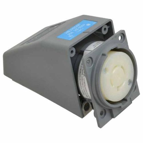 Main product image of 250 VAC, 20 Amp, L15-20R NEMA, Self Grounding Receptacle, Gray, HBL2420AR
