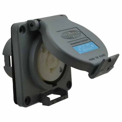 Main product image of 250 VAC, 20 Amp, L15-20R NEMA, Self Grounding Receptacle, Gray, HBL2420SW