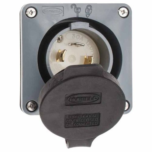 Main product image of 125/250 VAC, 30 Amp, L14-30P NEMA, Self Grounding Inlet, HBL2715SW