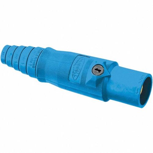 Main product image of Single Pole Male Connector, Double Set Screw, 400A, 250 VDC/600 VAC, AWG 2/0, Blue, HBL400MBL