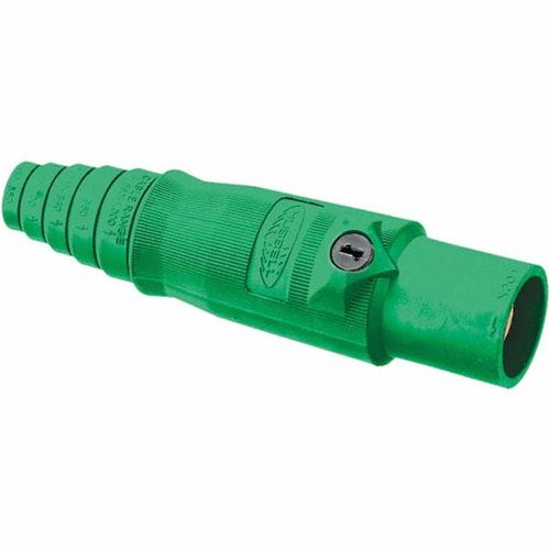 Main product image of Single Pole Male Connector, Double Set Screw, 400A, 250 VDC/600 VAC, AWG 2/0, Green, HBL400MGN