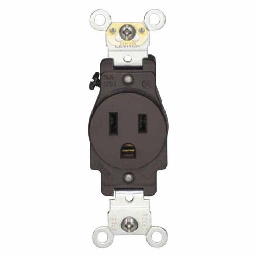 Main product image of Straight Blade Single Receptacle, NEMA 5-50R, 50As, Self-Grounding, Black, HBL9360