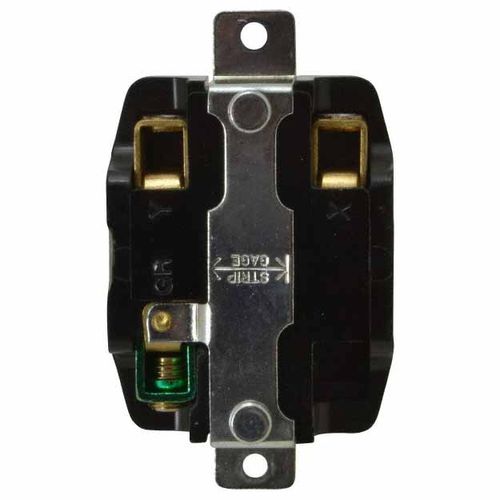 Main product image of 2P 3 Wire 250 VAC, 50A, Self Grounding Receptacle, Black, CS8269