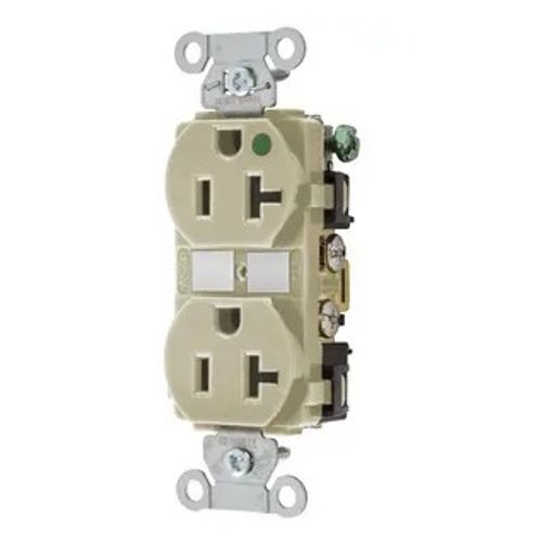 Main product image of Straight Blade Duplex Receptacle, Hospital Grade, 20A 125V, 2-Pole 3-Wire Grounding, 5-20R (Ivory), 8300IV