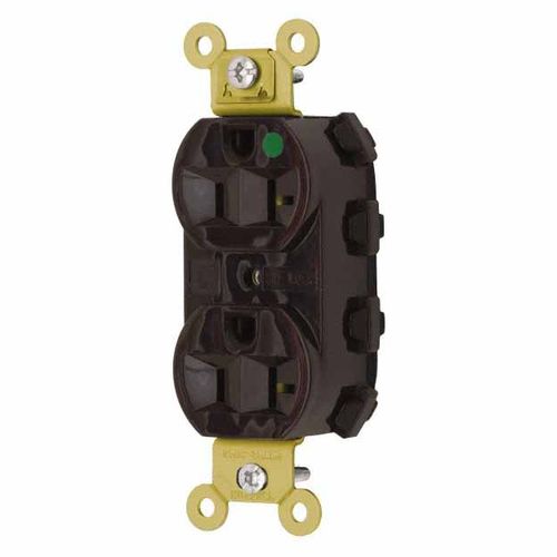 Main product image of Hospital Straight Blade Duplex Receptacle, Self-Grounding, 20A, 125v, Brown, SNAP8300A