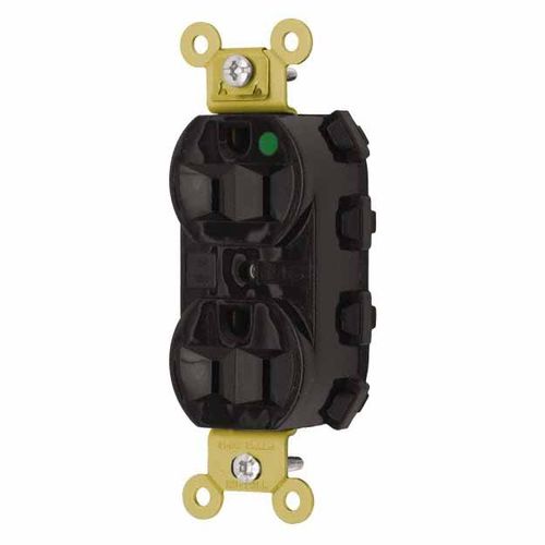Main product image of Hospital Straight Blade Duplex Receptacle, Self-Grounding, 15A, 125v, Black, SNAP8200BKA