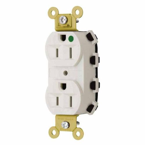Main product image of Hospital Straight Blade Duplex Receptacle, Self-Grounding, 15A, 125v, White, SNAP8200WA
