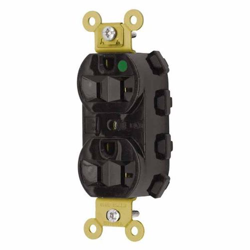 Main product image of Hospital Straight Blade Duplex Receptacle, Self-Grounding, 20A, 125v, Black, SNAP8300BKA