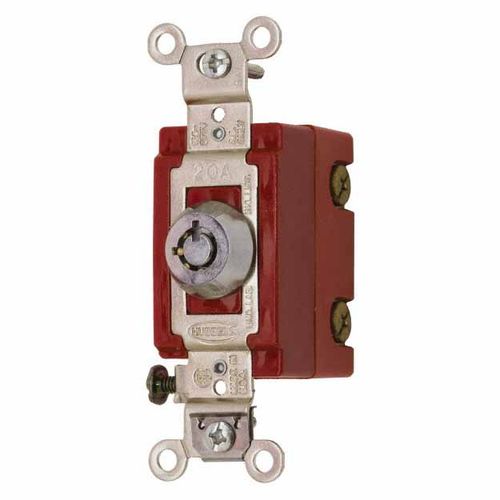Main product image of 120 to 277 VAC, 2 Pole, SPST, 6 Tumbler Barrel Key Switch, Chrome, HBL1222RKL
