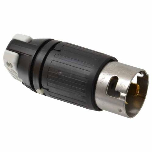 Main product image of 2P, 3 Wire 50A Industrial Locking Plug, Non-NEMA, 250V, Black & White, CS8265C