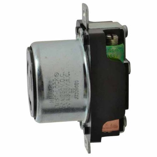 Main product image of 250 VDC, 600 VAC, 50A, Self Grounding Receptacle, Black, HBL3769