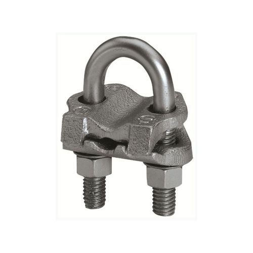 Main product image of Mechanical Grounding Connector, Cable to Rod or Pipe, 8 AWG (Sol)- 4 AWG (Str), 3/8" Pipe, 5/8"-3/4" Rod, #5-#6 Rebar, Bright Dipped