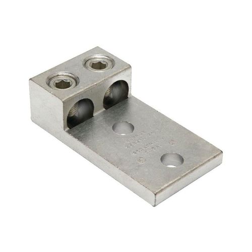 Main product image of AL Universal Term, 2 Conductor, 2-Hole, #2 AWG Str-600 kcmil, 1/2" Stud, 1.75" Spacing, 2 Screws, Al/Cu Rated