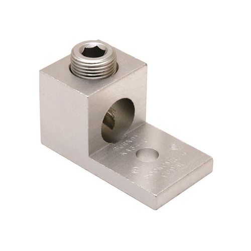 Main product image of Aluminum Universal Terminal, 1 Hole, 2 AWG (Str)-600 kcmil, 3/8" Stud, 1 Screw, Al/Cu Rated, Tin Plated