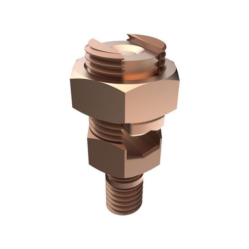 Main product image of Mechanical Grounding Connector, Cable to Flat, 10-5 AWG (Str) / 10-4 AWG (Sol), 5/16" Stud