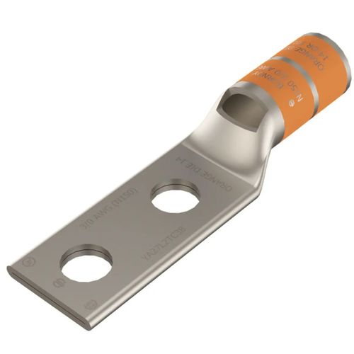 Main product image of Compression Terminal, 3/0 AWG Cu, 2-Hole, 1/2" Stud, 1-3/4" Spacing
