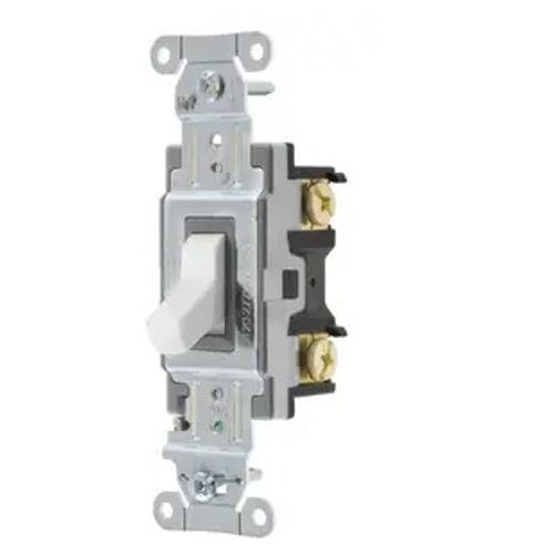 Main product image of Commercial Grade Toggle Switch, 2-Pole, 20A 120/277V AC, Back and Side Wired (White), CSB220W-HUBBELL