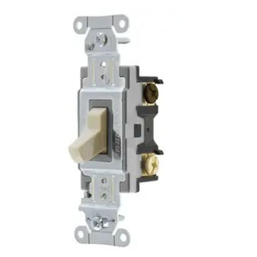 Main product image of Commercial Grade Toggle Switch, 3-Way, 20A 120/277V AC, Back and Side Wired (Ivory), CSB320I
