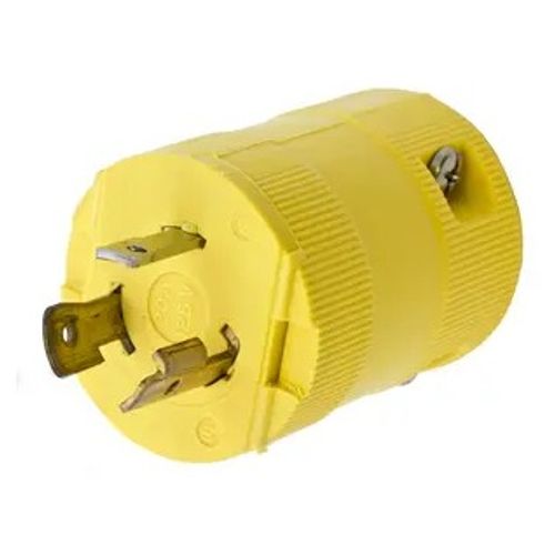Main product image of Nylon Twist-Lock, Valise, Male Plug, 20A 125V AC, 2-Pole 3-Wire Grounding, NEMA L5-20P, Screw Terminal (Yellow), HBL2311VY