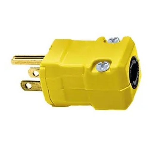 Main product image of Valise Straight Blade Male Plug, Industrial/Commercial Grade, 2-Pole 3-Wire Grounding, 15A 125V, 5-15P (Yellow), HBL5965VY