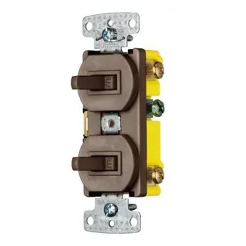 Main product image of Two 1-Pole Toggle Combination Device, Residential, 15A 120V AC, Self Grounding, Side Wired (Brown), RC101
